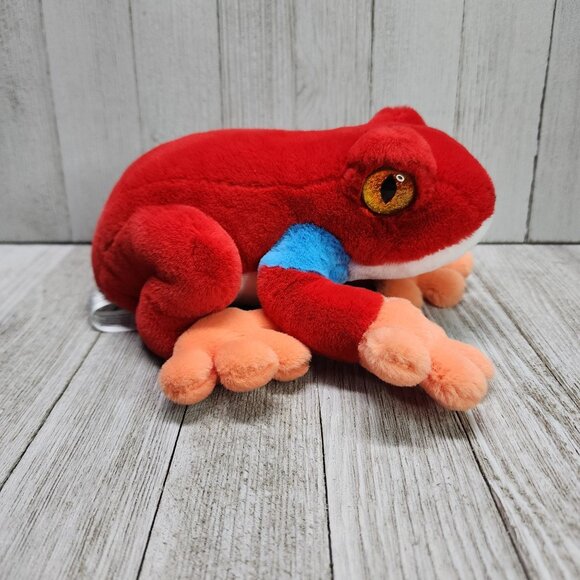 FAO Schwarz Sparklers Frog Plush Red 8'' Stuffed Animal Toy - Picture 3 of 9